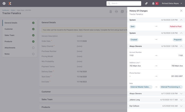 Order - Audit Log